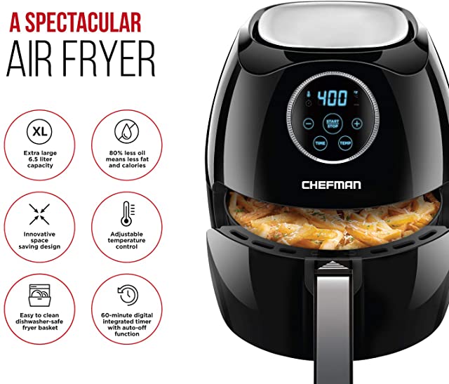 Chefman 6.5 Liter Space Saving Air Fryer